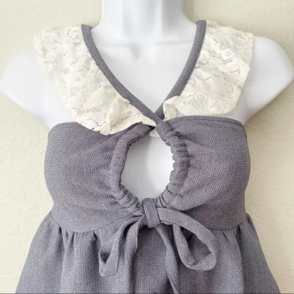 Line + Dot ciel top ruffle strap tie front flowy tank top XS - Picture 4 of 11